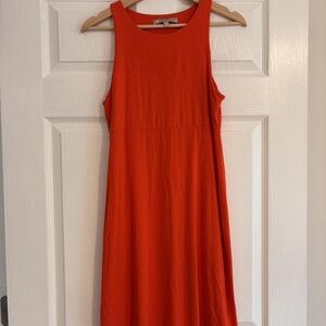 Athleta Vibrant Orange Sleeveless Midi Dress